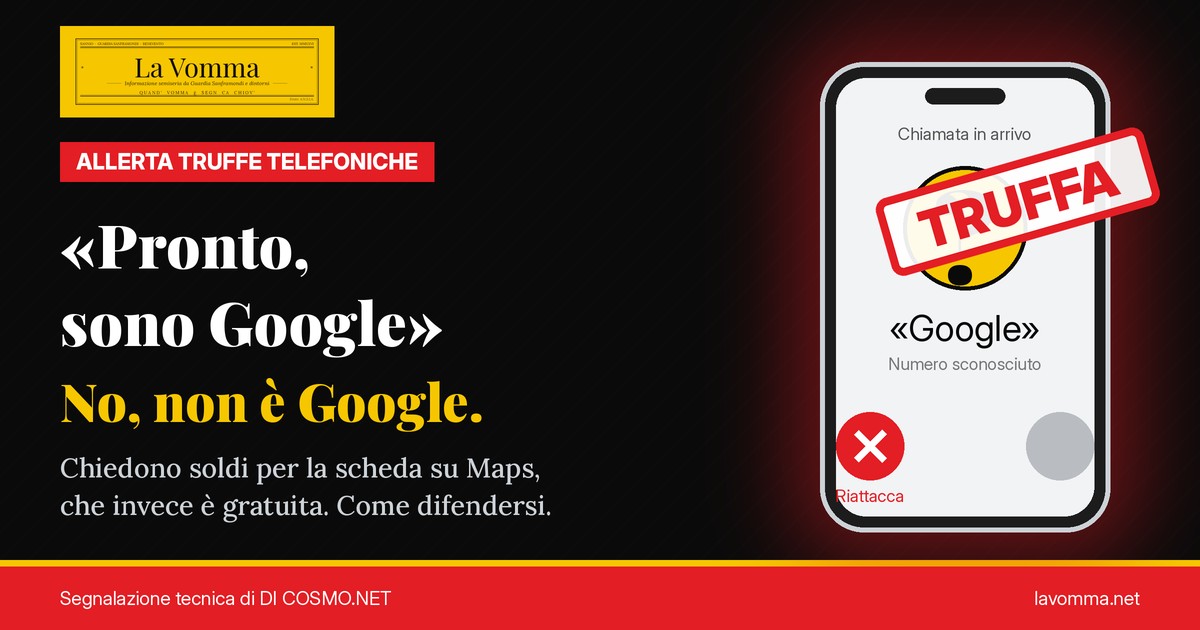 truffa finti operatori google scheda maps copertina